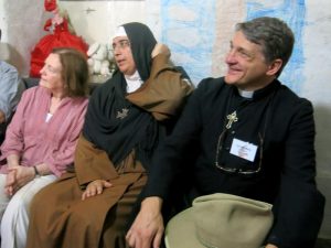 with Mother Agnes and Mairead Maguire in Damascus